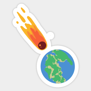 Asteroid, extinction, dino, dinosaur Sticker